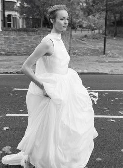 Margo Drop Waist Wedding Dress & Scarf Ivory £550.00